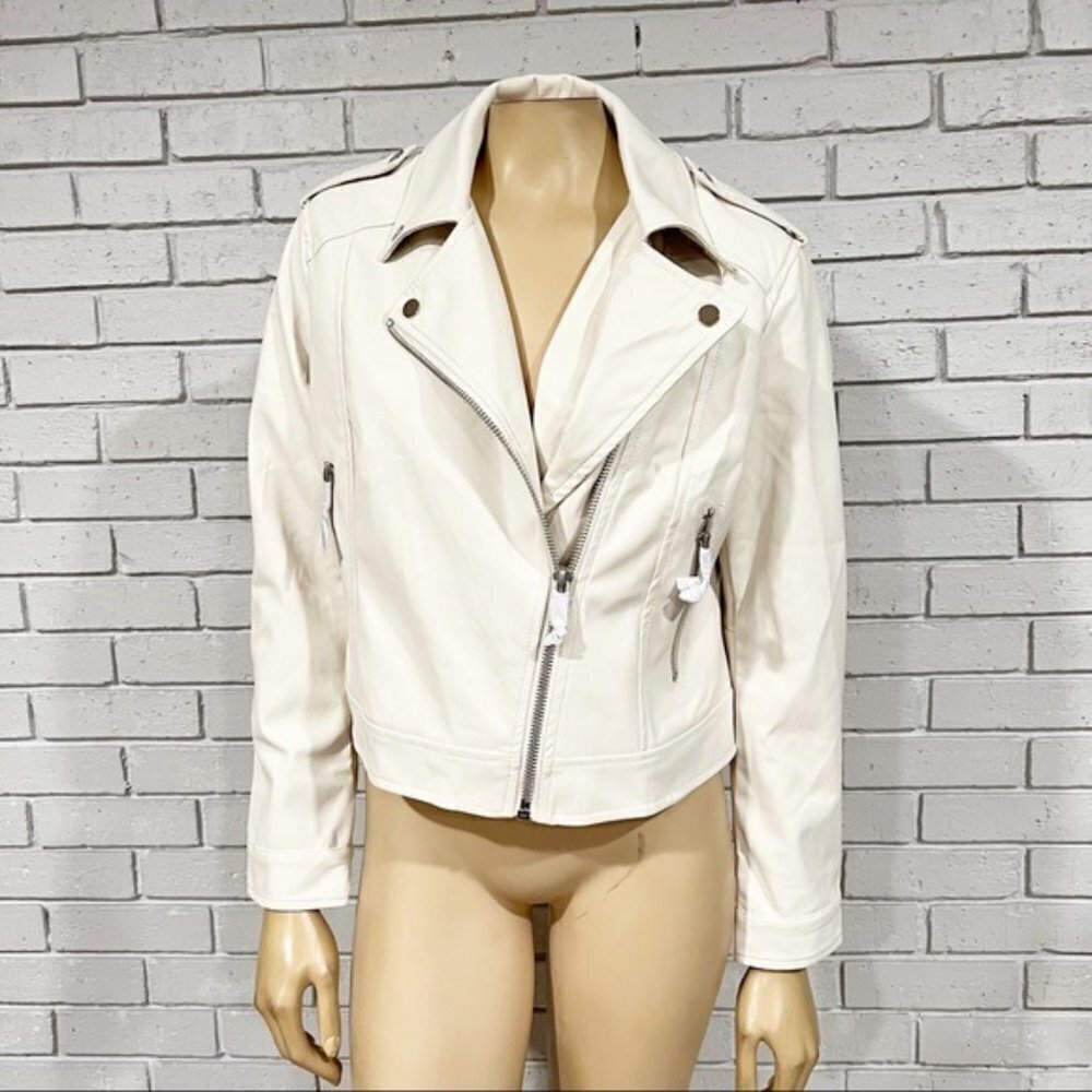 Barney’s Originals Faux Leather Just Married Ecru Jacket - Size 12 - Picture 14 of 15